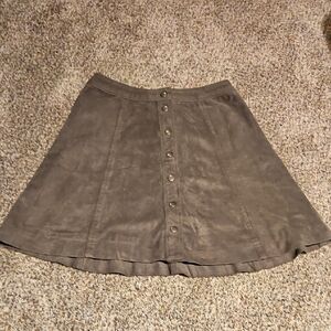 Abercrombie & Fitch Taupe A-Line Skirt-Olive Green